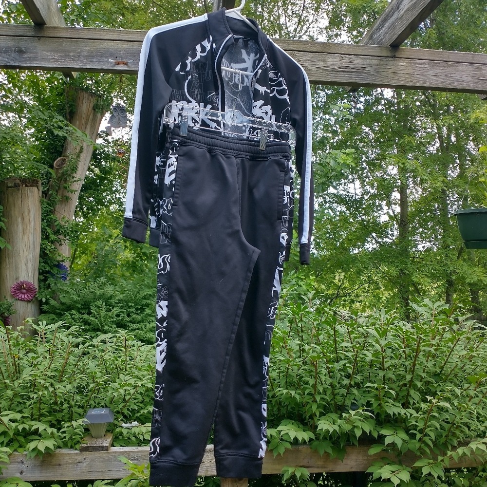 Kids' Ideology Tracksuit Black and White Jacket Joggers Athletic Set
